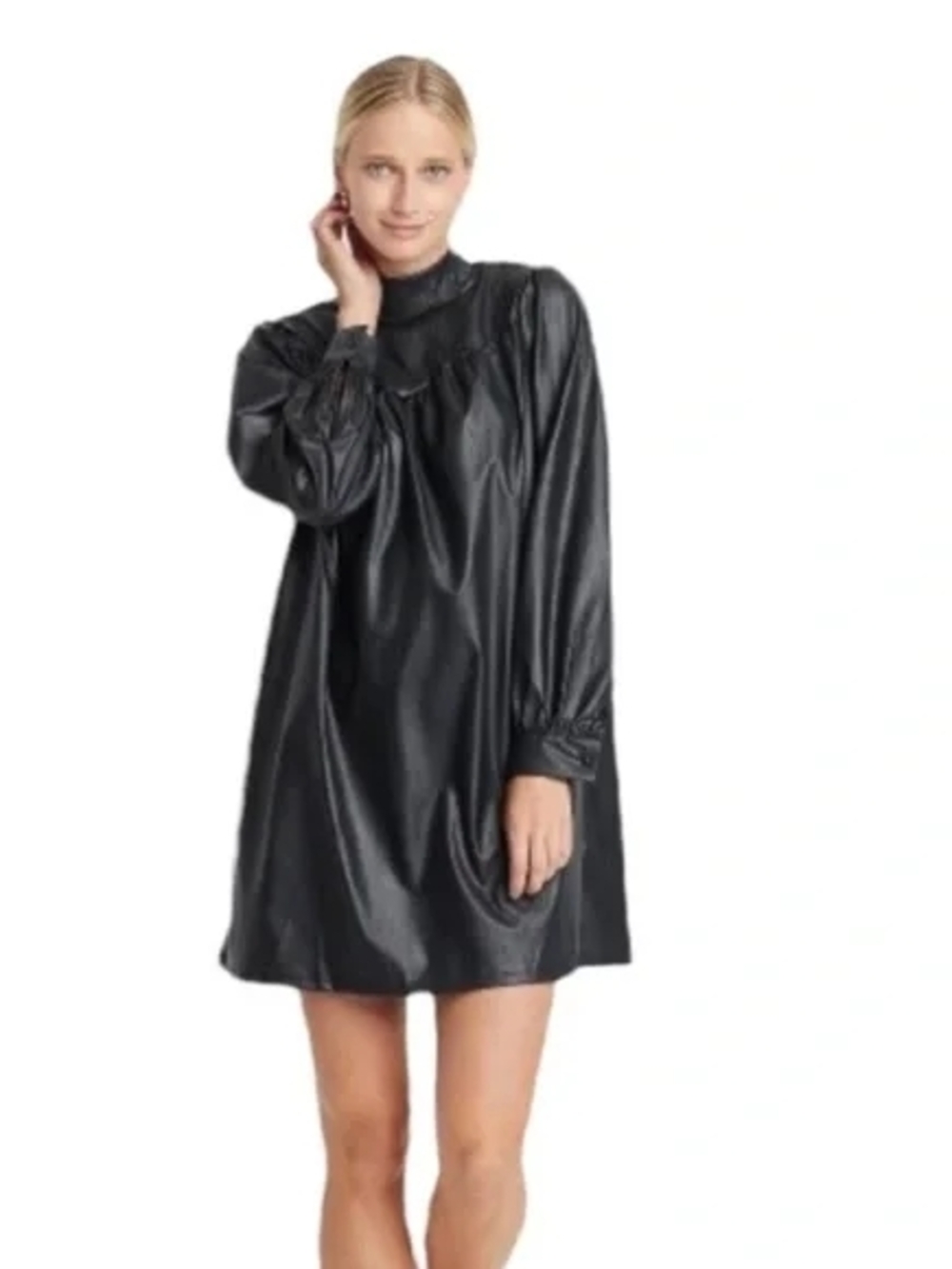 Who What Wear Black Long Sleeve Mini Dress